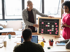 Coworkers collaborating in a meeting