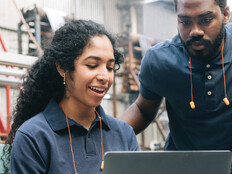 Workers in a manufacturing facility