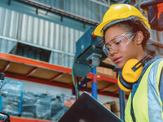 Manufacturing worker in a factory