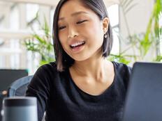 Person using an AI assistant in the office