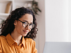 Person using computer in small business
