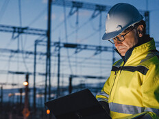 Workman at power facility