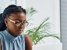 Person using computer in small business