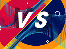 Abstract image showing "versus" overlap of shapes