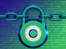 Image of a security lock against a blue-green background