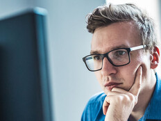 Person using computer in the office