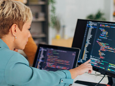 Person reviewing code 