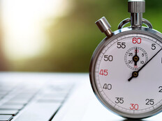 Stopwatch on laptop keyboard