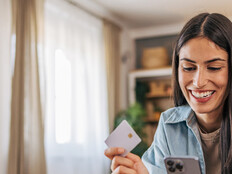 Person using credit card