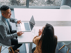 Co-workers collaborating