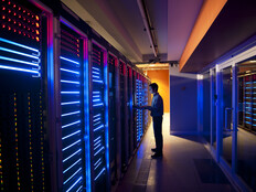 Modern interior of server room in datacenter