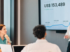 Business presentation in a meeting room 