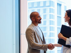 A business meeting ends with a handshake