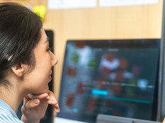 Person reviewing code
