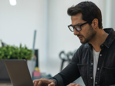 A businessman on his laptop