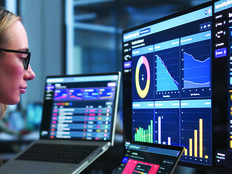 Woman Monitoring Cybersecurity Threats