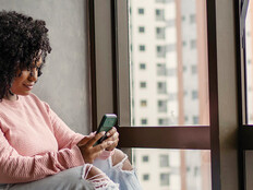 Woman handling her finances from home