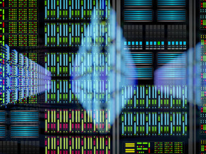 Abstract of server room in data center