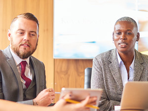 People in an office meeting