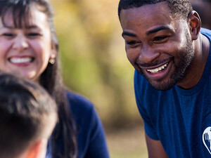 Multi-racial group of nonprofit volunteers