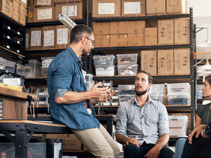 Group of colleagues having a discussion