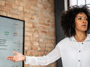Woman at a whiteboard