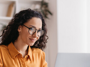 Person using computer in small business