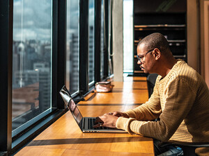 Man in Office at laptop