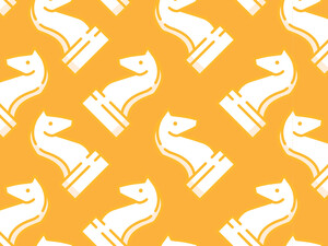 Abstract art with chess pieces to symbolize cybersecurity strategy