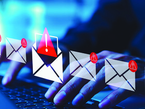 Person opening dangerous email