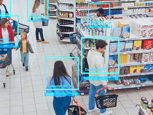 Computer vision spotlighting shoppers in store