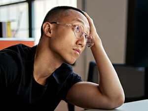 Person overworked in the office