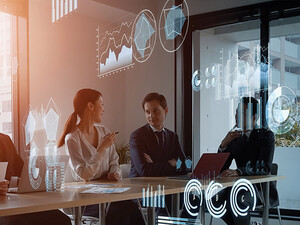 Financial business people using AI 