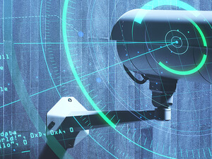 image of surveillance camera scanning for threats