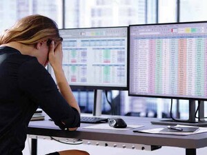 Person working on spreadsheet