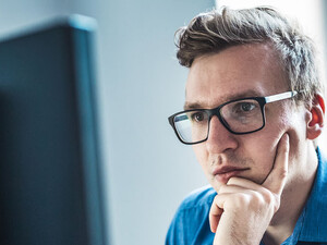 Person using computer in the office