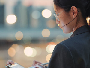 Person looking at a tablet