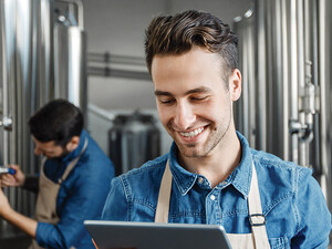 brewery owner looks at data