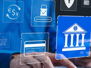 Person accessing financial website