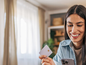 Person using credit card