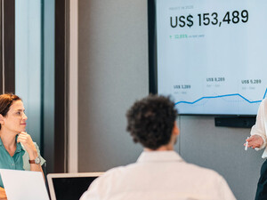 Business presentation in a meeting room 
