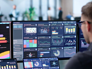 Person reviewing analytics
