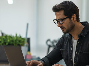 A businessman on his laptop