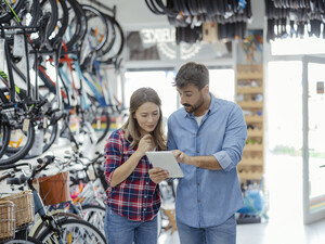 Bicycle Salesman Using Digital Tablet