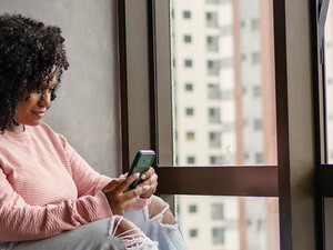 Woman handling her finances from home