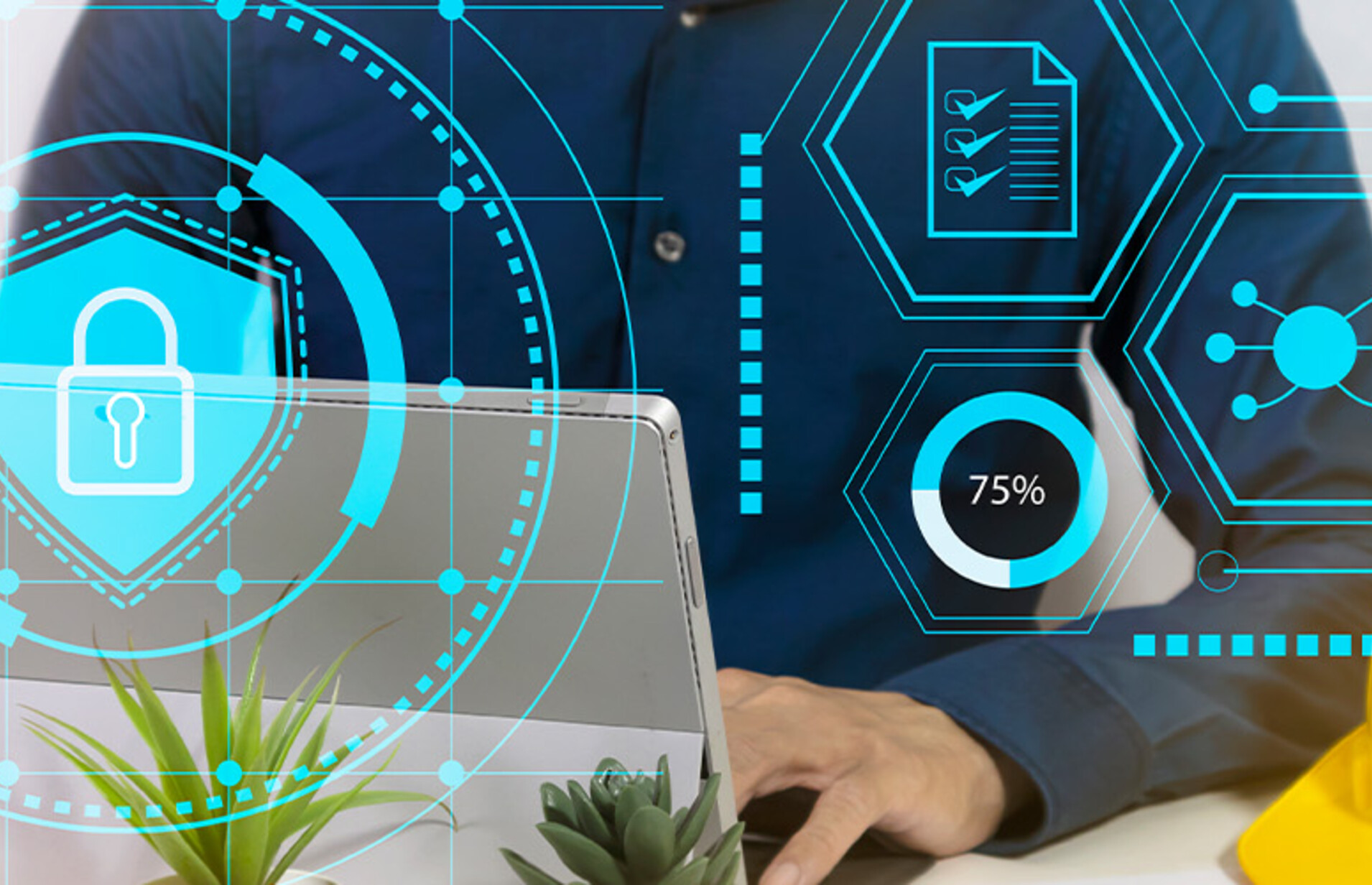 Person using secure computer