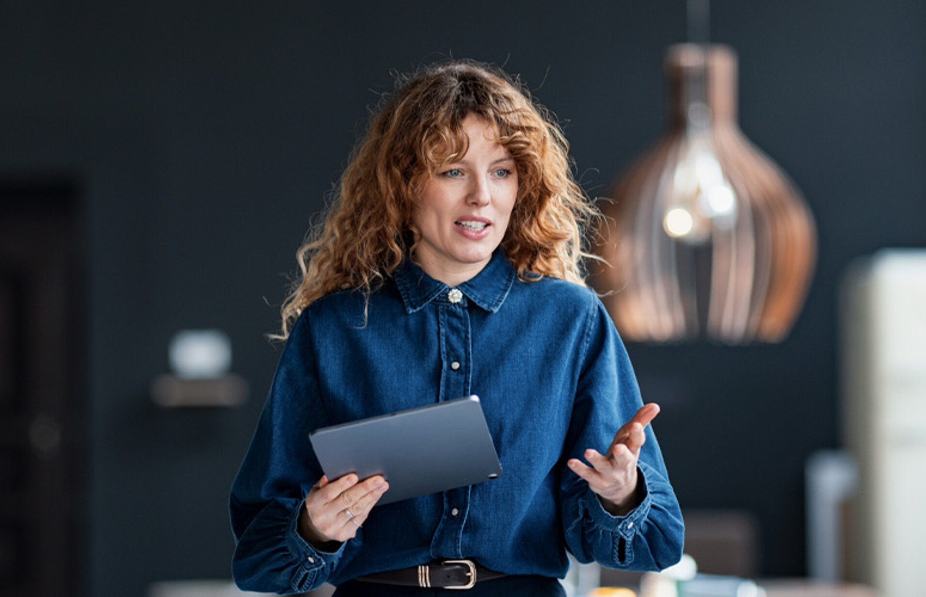 Small business leader in a meeting