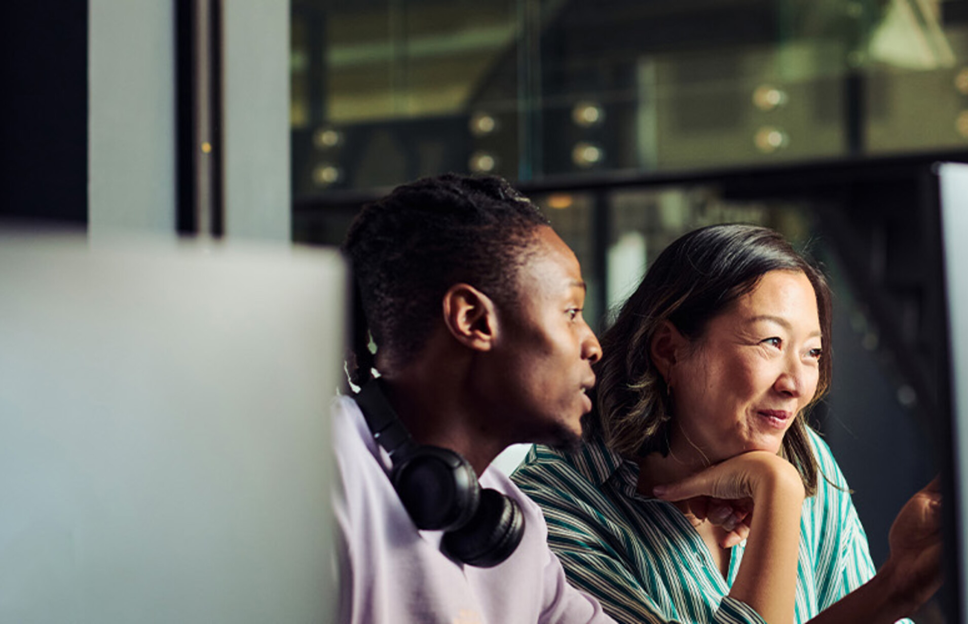 Coworkers collaborating