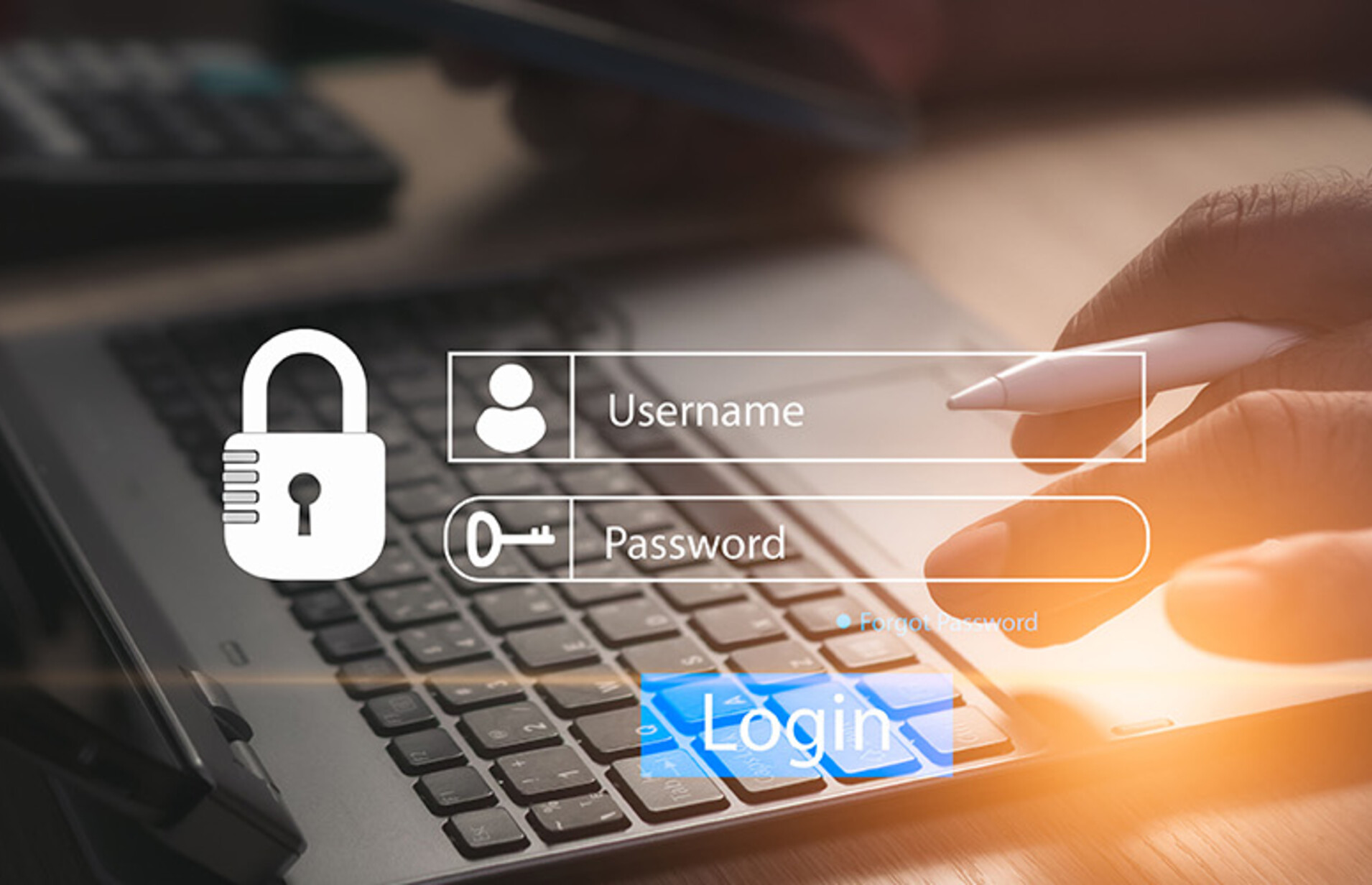 Person logging into computer