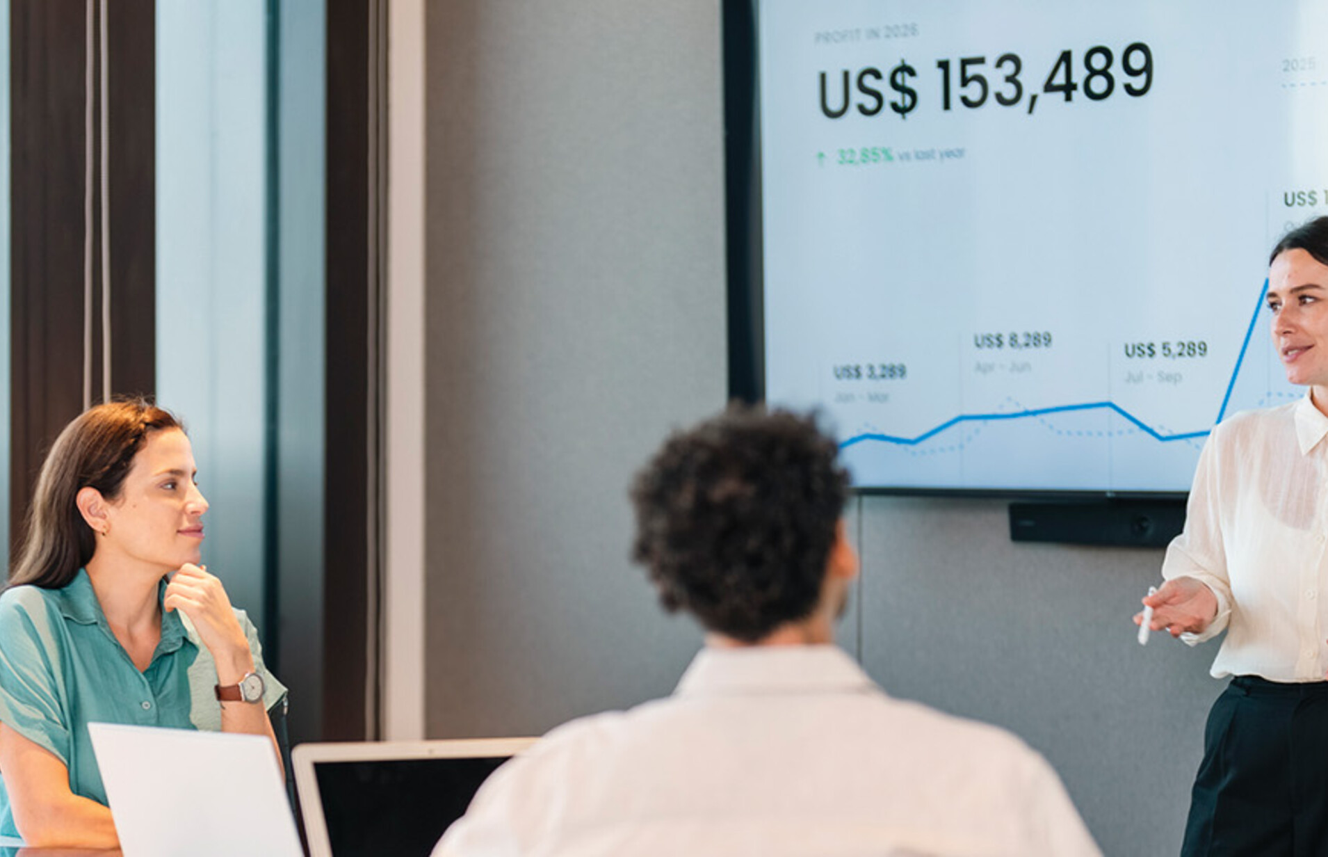Business presentation in a meeting room 
